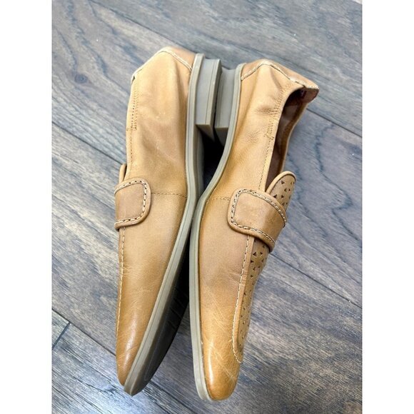 CLARKS COLLECTION Lyrical Way Perforated Leather Loafers Brown Size 10.5 - Picture 4 of 6
